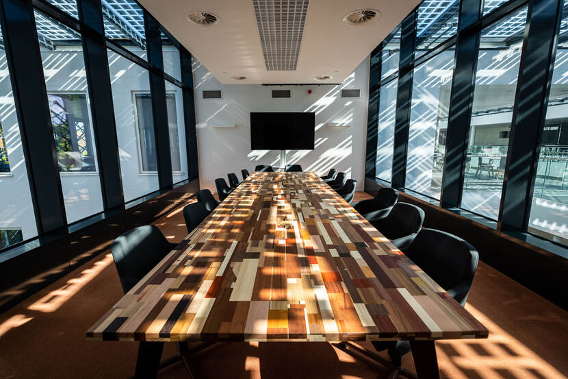 Interieur lesgebouw op de Koning Willem III kazerne in Apeldoorn