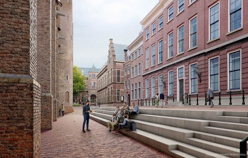 Impressie nieuw ontwerp Binnenhof, trappen