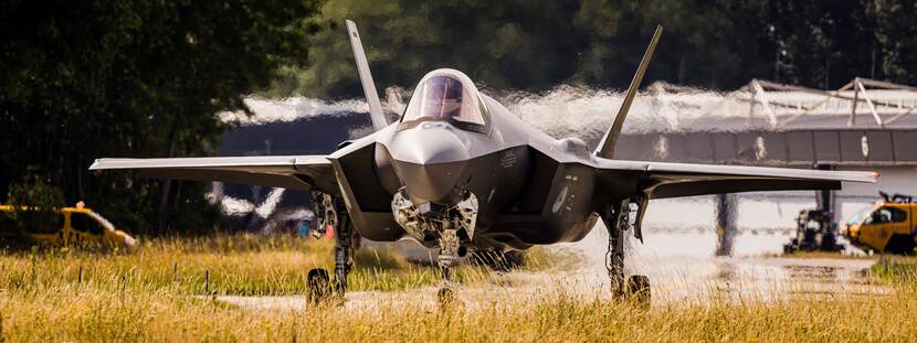 Straaljager F35 op vliegbasis Volkel.