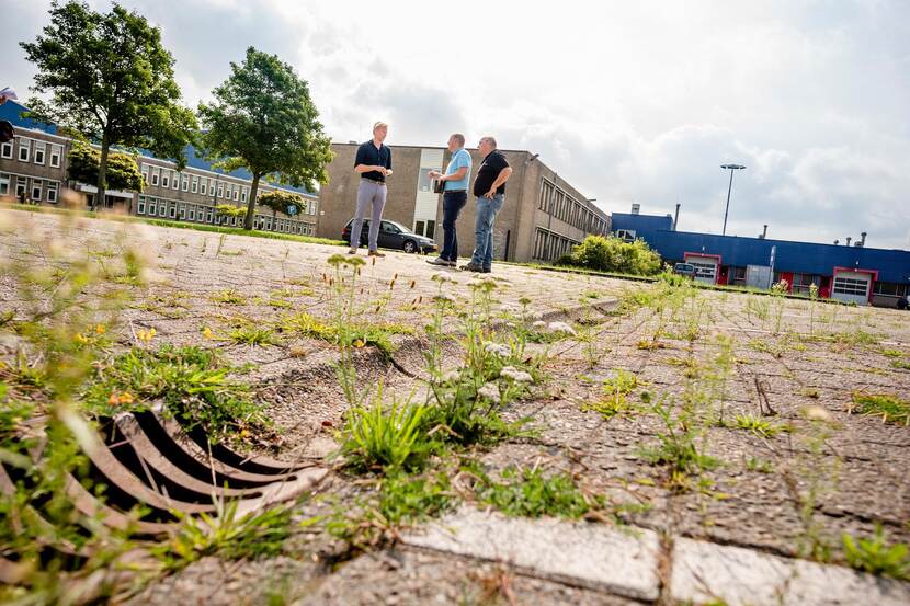 Voormalig vliegkamp Valkenburg met op de achtergrond het gebouw Kantoor vol Afval